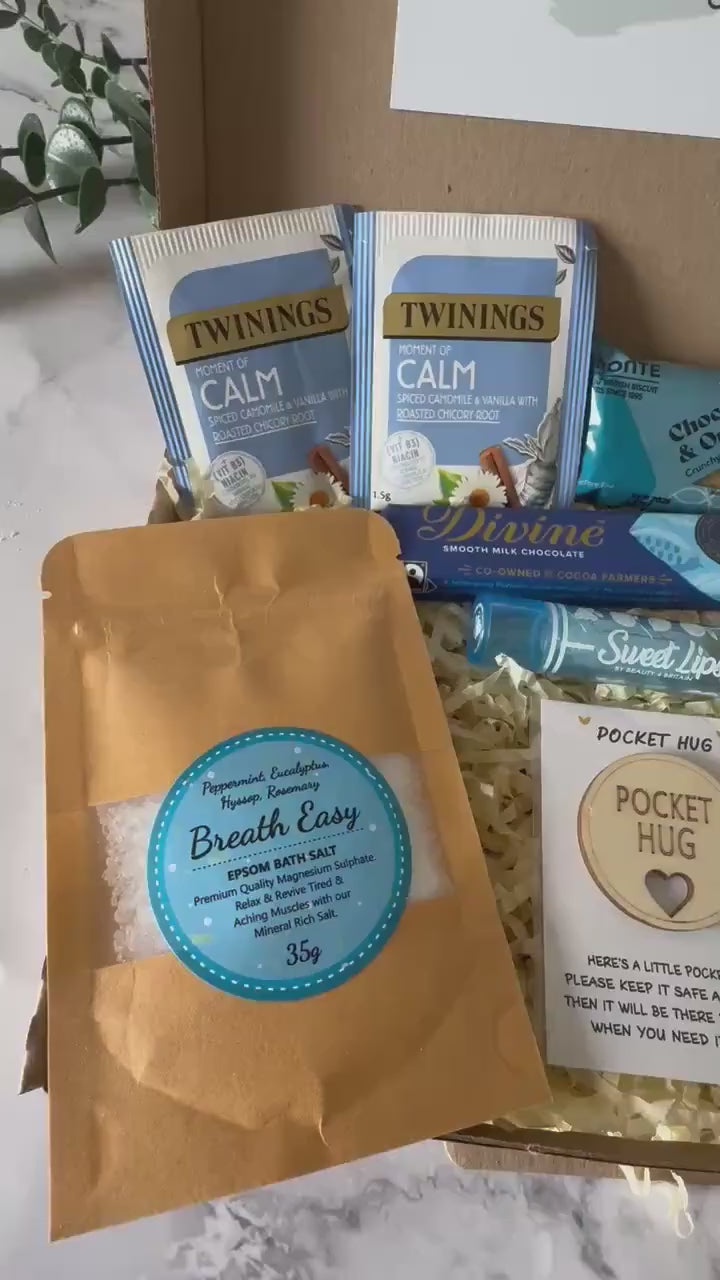 Hug in a Box Relaxation Gift - Self Care Gift - Thinking of You Care Package -  Pamper Hamper - Get Well Soon Letterbox Gift - Pick me Up